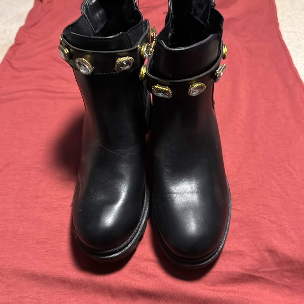 Forever combat boots with removable bling